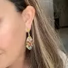 22ctw Multicolor Sapphire Statement Chandelier Earrings