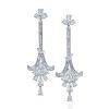 Vintage Pear Cut White Sapphire Chandelier Earrings