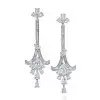 Vintage Pear Cut White Sapphire Chandelier Earrings