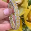 18ctw Cushion Cut Yellow Sapphire Hoop Earrings