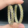 18ctw Cushion Cut Yellow Sapphire Hoop Earrings