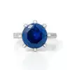 Handmade Round Cut Sapphire Sterling Silver Ring