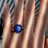 Handmade Round Cut Sapphire Sterling Silver Ring