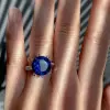 Handmade Round Cut Sapphire Sterling Silver Ring
