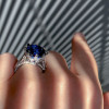 Handmade Round Cut Sapphire Sterling Silver Ring