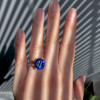 Handmade Round Cut Sapphire Sterling Silver Ring