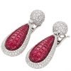 15ctw Vintage Cushion Cut Ruby Invisible Setting Earrings