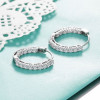 Round Cut White Sapphire Hoop Earrings