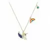 Unicorn Rainbow Necklace In Silver