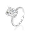 3.5ct Radiant Cut White Sapphire Engagement Ring