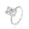 3.5ct Radiant Cut White Sapphire Engagement Ring
