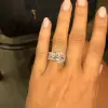 4ct Radiant Cut White Sapphire 3pcs Bridal Set