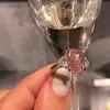 4ct Radiant Cut Pink Sapphire Engagement Ring