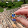 3ctw Cushion Cut Sapphire Three-Stone Ring