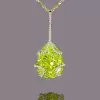 10.2ct Pear Cut Peridot Pendant Necklace