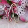 35MM Diameter White Sapphire Hoop Earrings