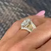 4.5ctw Marquise Cut White Sapphire Pave Accents Wide Band Ring