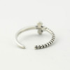 925 Sterling Silver Handmade Bead Cross Adjustable Ring