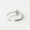 925 Sterling Silver Handmade Bead Cross Adjustable Ring