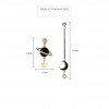 Asymmetrical Star Moon Long Stud Earrings