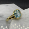 5ct Cushion Cut Aquamarine European Shank Engagement Ring