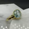 5ct Cushion Cut Aquamarine European Shank Engagement Ring