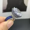 Luxury Cushion Cut Silver Engagement Ring