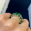 38ctw Emerald Cut Emerald/Ruby Eternity Ring
