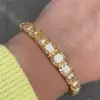 74ctw Cushion Cut Yellow Sapphire Bracelet in Gold