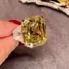 14ct Asscher Cut Yellow Sapphire Three-stone Engagement Ring