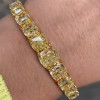 74ctw Cushion Cut Yellow Sapphire Bracelet in Gold