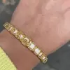 74ctw Cushion Cut Yellow Sapphire Bracelet in Gold