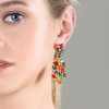 20ctw Multicolor Sapphire Statement Drop Earrings