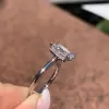 3.5ct Radiant Cut White Sapphire Engagement Ring