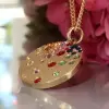 Flush Set Multicolor Sapphire Starry Pendant Necklace