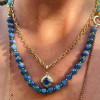 5.6ct Cushion Cut Bezel Set Pendant Link Chain Necklace
