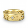 Cross Design Princess Cut Eternity  Men's Wedding Band