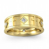 Cross Design Princess Cut Eternity  Men's Wedding Band