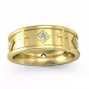 Cross Design Princess Cut Eternity  Men's Wedding Band
