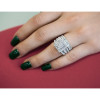 6.35ct Square Cluster Composite Diamond Bridal Set 