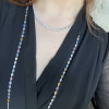 40ctw Oval Cut Multicolor Sapphire Long Rope Necklace
