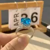12ct Cushion Cut Aquamarine Mermaid Inspired Cocktail Ring