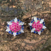 8ctw Ruby and Sapphire Cluster Stud Earrings