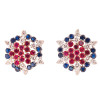 8ctw Ruby and Sapphire Cluster Stud Earrings
