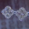7ctw Round Cut Clustered Classic Clover Stud Earrings