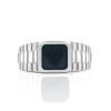 Handmade Black Lab-created Gemstone Sterling Silver Men's Ring