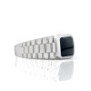 Handmade Black Lab-created Gemstone Sterling Silver Men's Ring
