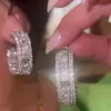18ctw Cushion and Round Cut White Sapphire Hoop Earrings