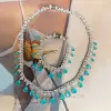 14ctw Pear Cut Paraiba Fringe Statement Bracelet