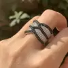 4ctw White Black Criss Cross Wedding Band